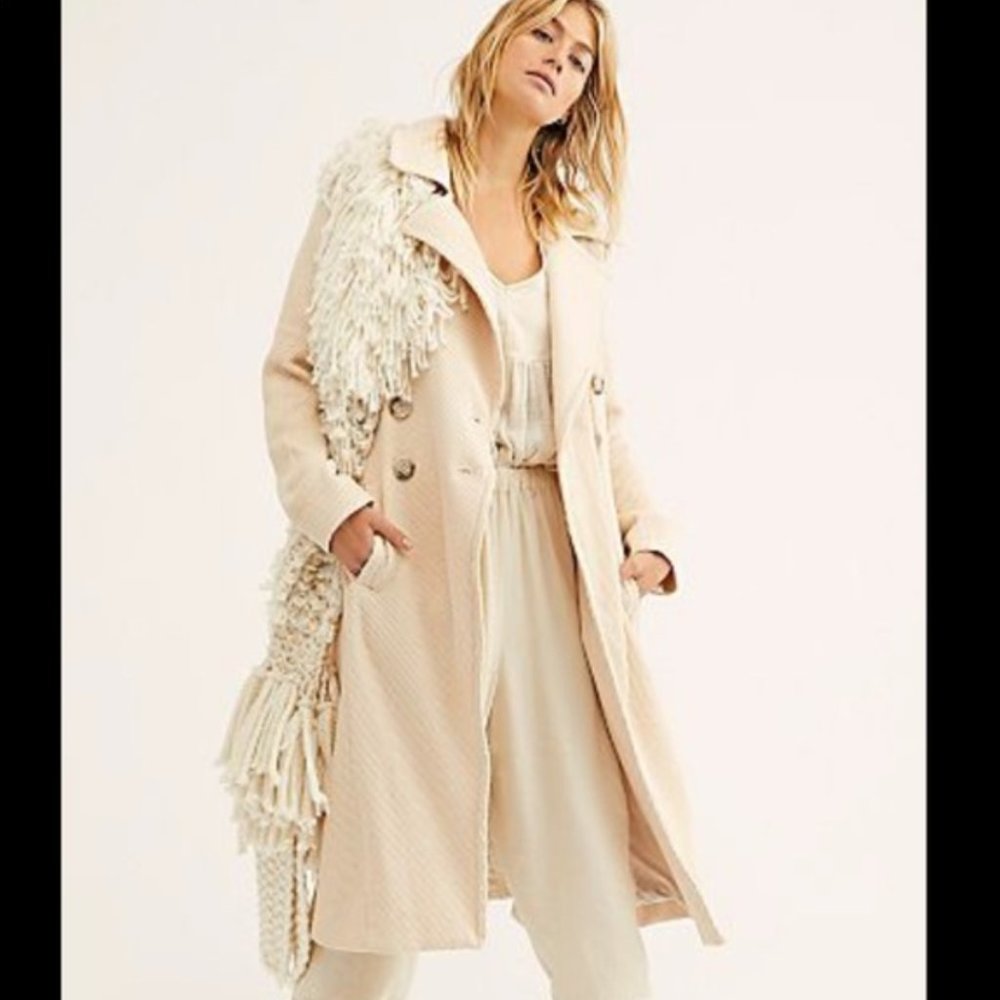 RARE Free People Ivory Brixton Coat